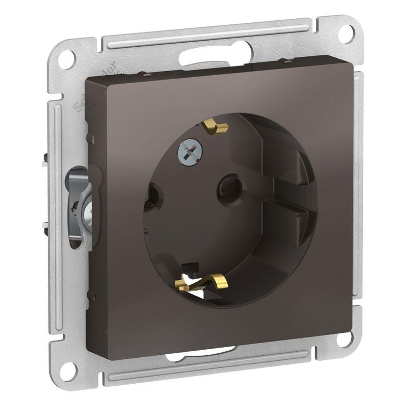 розетка 1-м сп atlasdesign 16а ip20 с заземл. защ. шторки механизм мокко se atn000645 от BTSprom.by