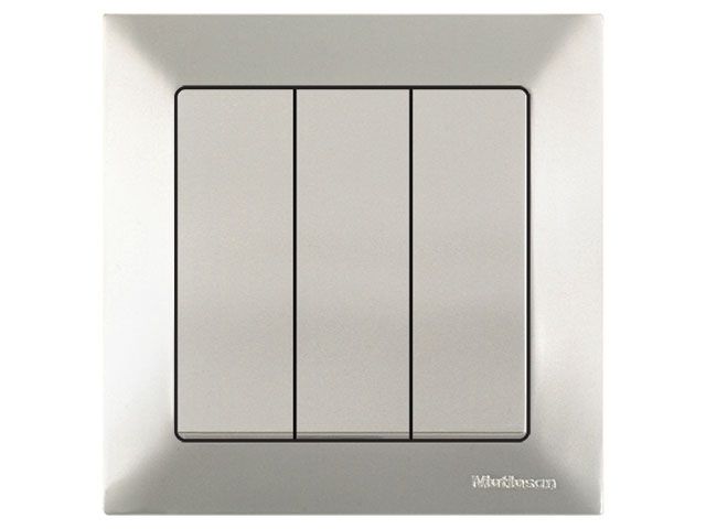 выключатель 3-клав. (скрытый, пруж. зажим) титан, daria, mutlusan (10 a, 250 v, ip 20) 2120 409 0183 от BTSprom.by