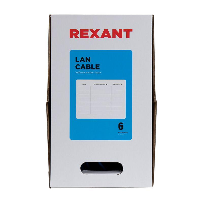  Кабель витая пара U/UTP кат.6 4х2х23AWG solid CU PVC син. (м) Rexant 01-0047 фото в каталоге от BTSprom.by