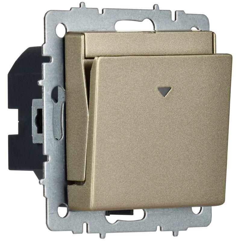  Выключатель карточный BRITE 30А ВС10-1-8-БрШ механизм шампань IEK BR-V11-0-10-K37 фото в каталоге от BTSprom.by