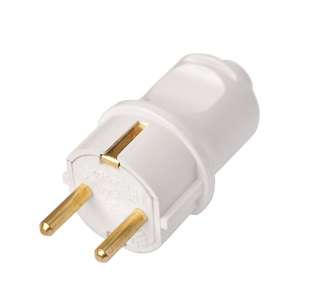 вилка штепсельная 16а 250в ip20 с заземл. бел. bylectrica в16-379 от BTSprom.by