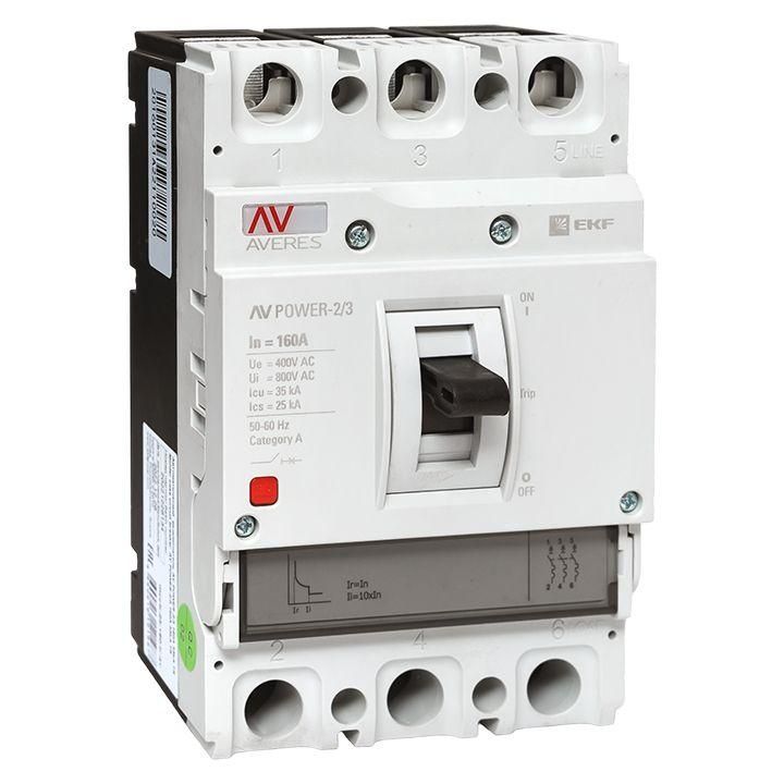 выключатель автоматический 3п 160а 35ка av power-2/3 tr averes ekf mccb-23-160-tr-av от BTSprom.by