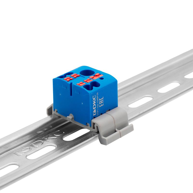  Блок распределительный зажим push-in 1 ввод 6кв.мм 4 точки подключения 2.5кв.мм син. DKC DTP1-104-104SPUB фото в каталоге от BTSprom.by