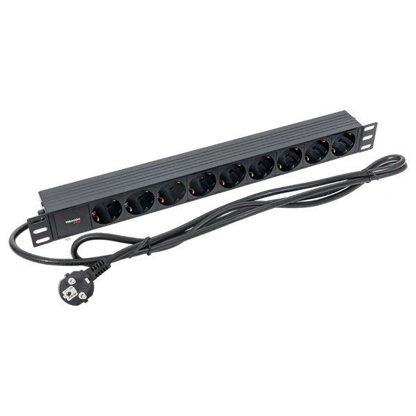  Блок PDU TERACOM PRO 19дюйм 1U 16А/250В 9 роз. Schuko шнур 2м 3х1.5кв.мм вилка Schuko корпус пластик черн. EKF TRP-HPD-PL-16A-9SH-2MSH фото в каталоге от BTSprom.by