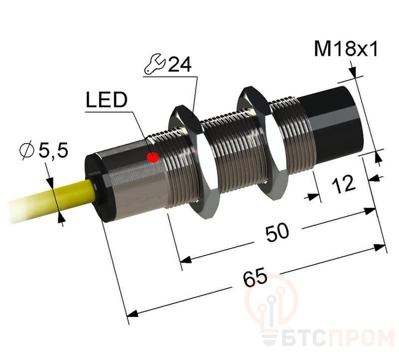 Выключатель бесконтактный PS2-18M65-12N31-K (ВБ2.18М.65.8.3.1.К) (функциональный аналог БТП-102) МЕГА-К A8010-80086845 фото в каталоге от BTSprom.by  Выключатель бесконтактный PS2-18M65-12N31-K (ВБ2.18М.65.8.3.1.К) (функциональный аналог БТП-102) МЕГА-К A8010-80086845 фото в каталоге от BTSprom.by