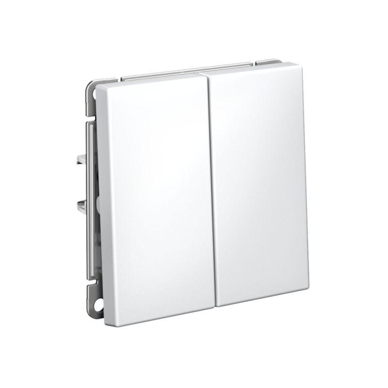  Выключатель кнопочный 2-кл. ArtGallery 10AX быстрозажим. клем. механизм бел. SE GAL000117S фото в каталоге от BTSprom.by