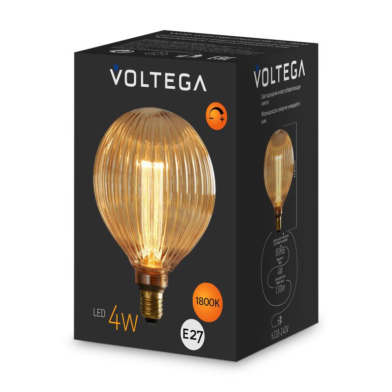 Лампа светодиодная Loft Led G125TВт 4Вт 1800К E27 DIM Voltega 8543 фото в каталоге от BTSprom.by