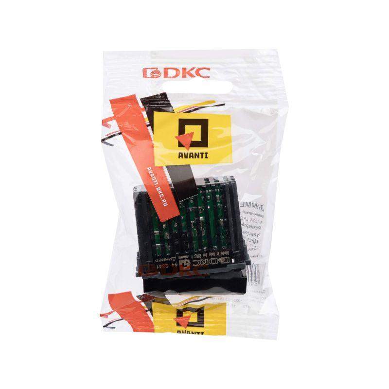  Диммер кнопочный модульный 1мод. для LED ламп Avanti "Черный матовый" DKC 4412341 фото в каталоге от BTSprom.by