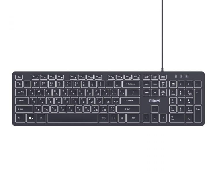 клавиатура мембранная 104-кл. usb windows xp/vista/7/8/10 macos черн. filum fl-kb25-bk от BTSprom.by