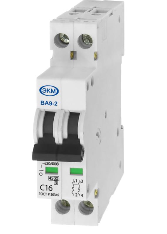 выключатель автоматический ва-9-2 b16 4.5ка ультратонкий корпус 18мм меандр a8302-19910611 от BTSprom.by