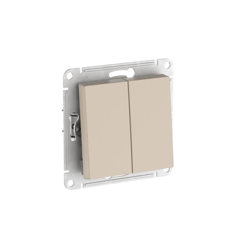 переключатель 2-кл. atlasdesign (сх. 6/2) 10ax быстрозажим. клем. механизм песочн. se atn001265s от BTSprom.by