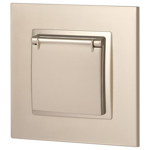  Розетка 1-м СП Эра Elegance 14-2103-04 16А IP20 16AX 250В 2P+E Schuko защ. шторки с крышкой шампань Эра Б0034281 фото в каталоге от BTSprom.by