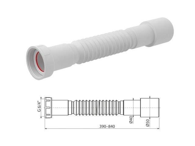 гибкое соединение 6/4х40/50 пластмасса, alcaplast от BTSprom.by