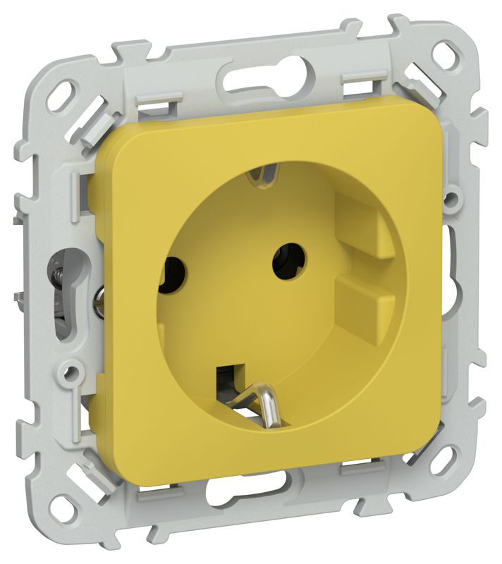 розетка сп flite рс11-1-флжк 16а с заземл. без защ. шторок безвинтовое крепление механизм желт. карри iek fi-r11-16-1-k44 от BTSprom.by