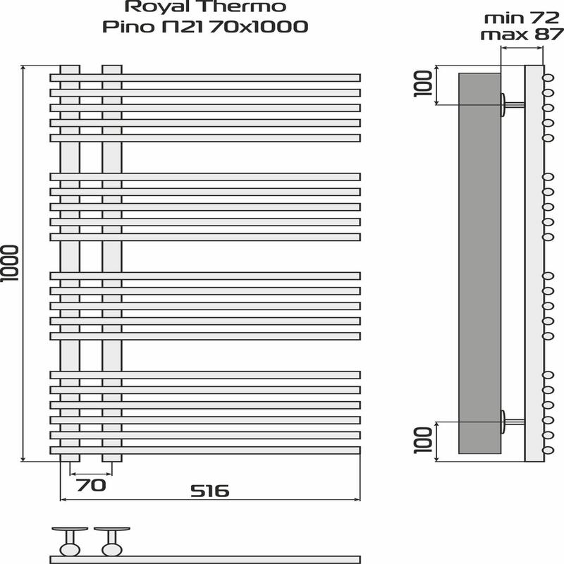  Полотенцесушитель Pino white П21 500х1000 Royal Thermo НС-1434024 фото в каталоге от BTSprom.by