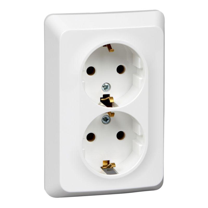 розетка 2-м сп этюд 16а ip20 250в с заземл. без защ. шторок бел. se pc16-107b от BTSprom.by розетка 2-м сп этюд 16а ip20 250в с заземл. без защ. шторок бел. se pc16-107b от BTSprom.by