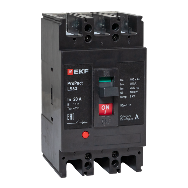 выключатель автоматический 3п 20а 15ка ls63 propact ekf mccb-63-15-3-20-ls от BTSprom.by