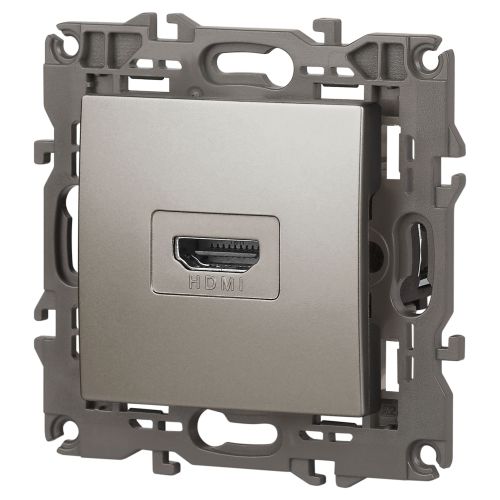  Розетка 1-м СП Elegance 14-3114-16 HDMI титан Эра Б0065778 фото в каталоге от BTSprom.by