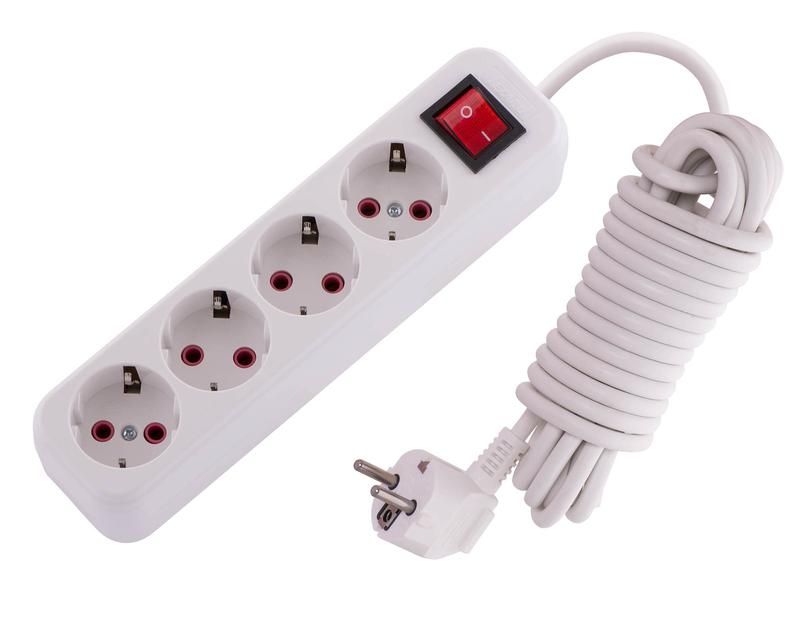 удлинитель 4х5м с заземл. 16а ip20 lila с выкл. lezard 720-0405-402 от BTSprom.by