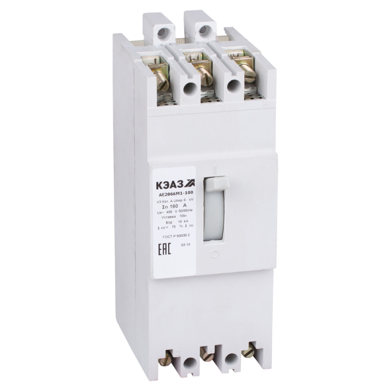 выключатель автоматический 3п 125а 10iн 10ка ае2066м1-400 у3 400в ac кэаз 104560 от BTSprom.by