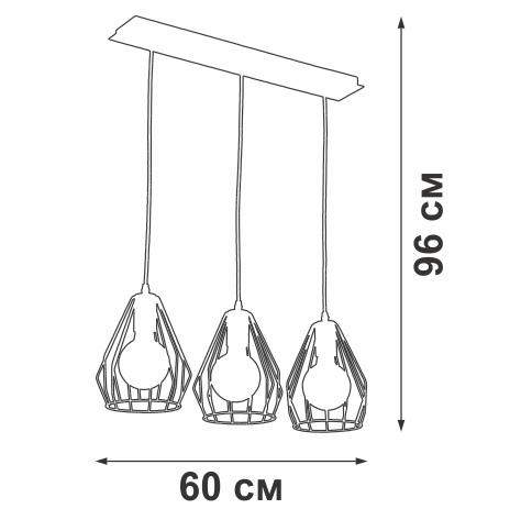  Люстра 3хE27 макс. 60Вт Vitaluce V4383-1/3S фото в каталоге от BTSprom.by