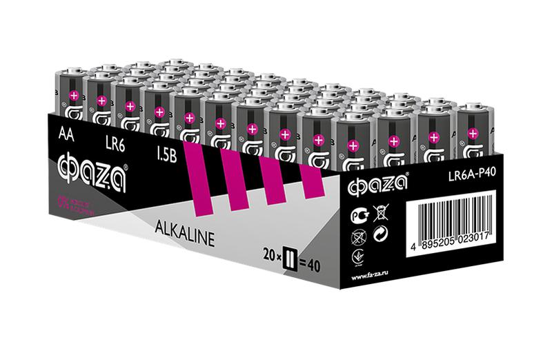 элемент питания алкалиновый aa/lr6 1.5в alkaline pack-40 (уп.40шт) фаzа 5023017 от BTSprom.by