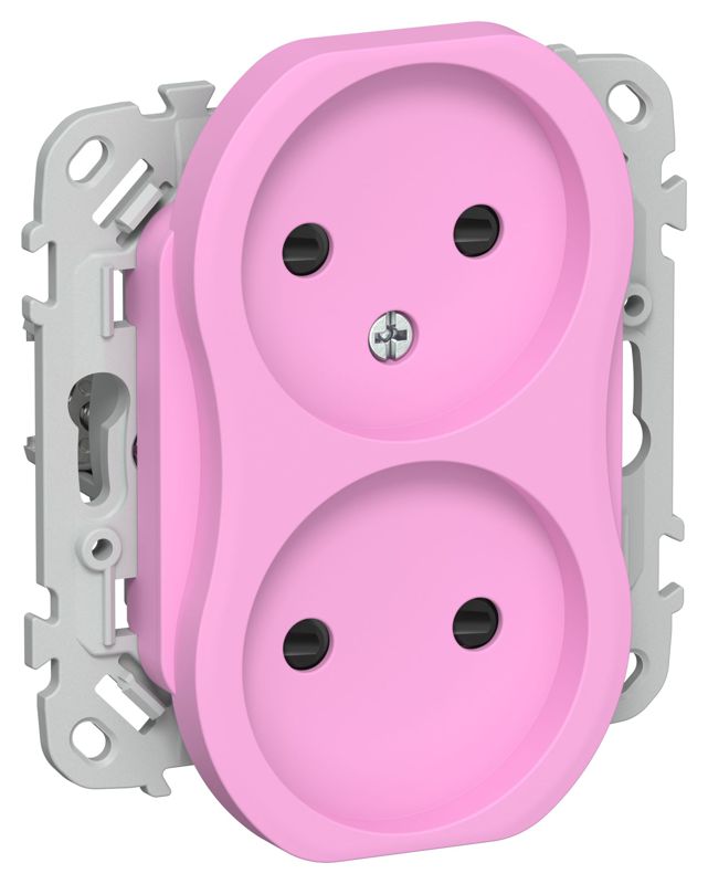 розетка 2-м сп flite рсш02-0-флпр 10а без заземл. с защ. шторками механизм пурпур. iek fi-r23-10-k99 от BTSprom.by