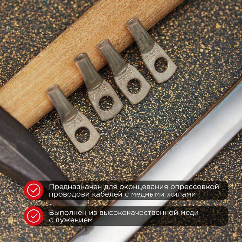 Наконечник ТМЛ 6кв.мм 6-6-4d4мм ГОСТ 7386-80 (уп.2шт) Rexant 07-5306-5 фото в каталоге от BTSprom.by  Наконечник ТМЛ 6кв.мм 6-6-4d4мм ГОСТ 7386-80 (уп.2шт) Rexant 07-5306-5 фото в каталоге от BTSprom.by