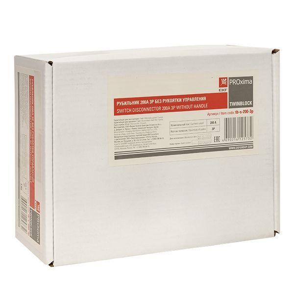  Рубильник 3п 200А без рукоятки управления TwinBlock PROxima EKF tb-s-200-3p фото в каталоге от BTSprom.by