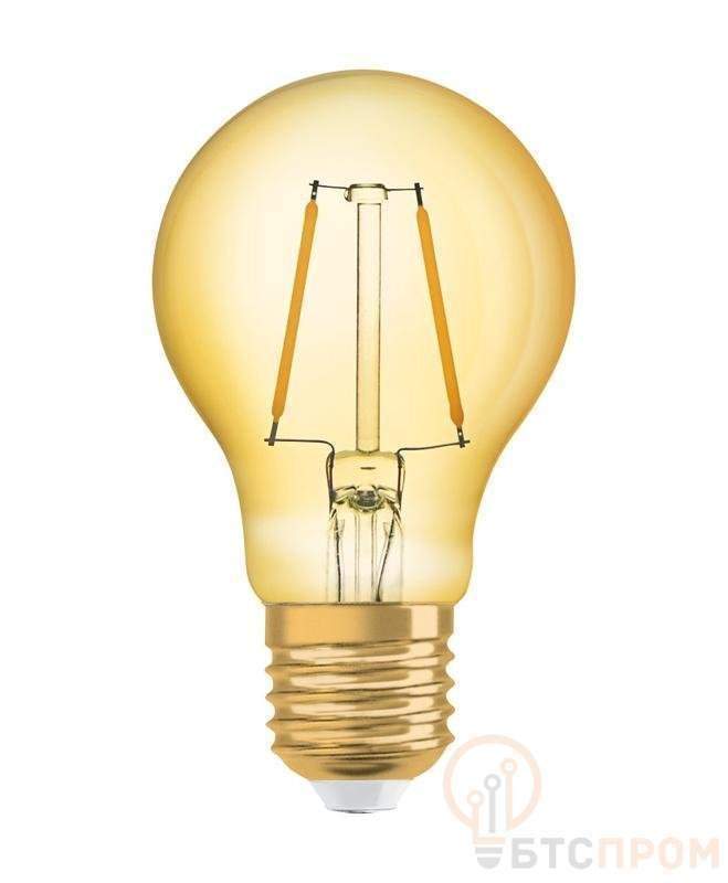 лампа светодиодная филаментная vintage 1906 led cl a fil gold 22 non-dim 2.5w/824 2.5вт 2400к тепл. бел. e27 220лм 220-240в (замена 22вт) зол. osram 4058075293199 от BTSprom.by