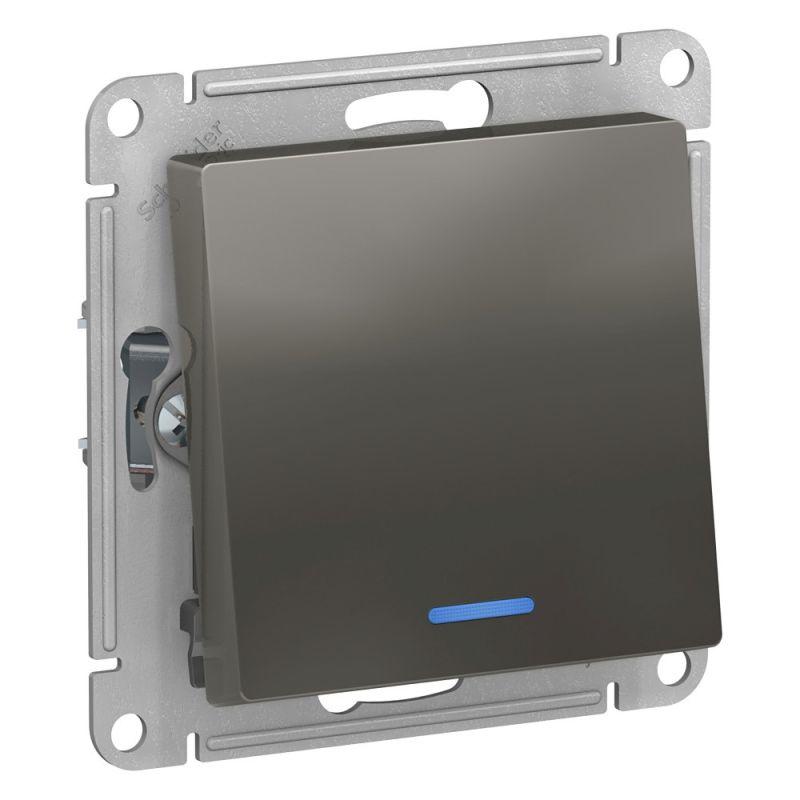 переключатель проходной 1-кл. сп atlasdesign 10а ip20 (сх. 6а) 10ax с подсветкой механизм сталь se atn000963 от BTSprom.by