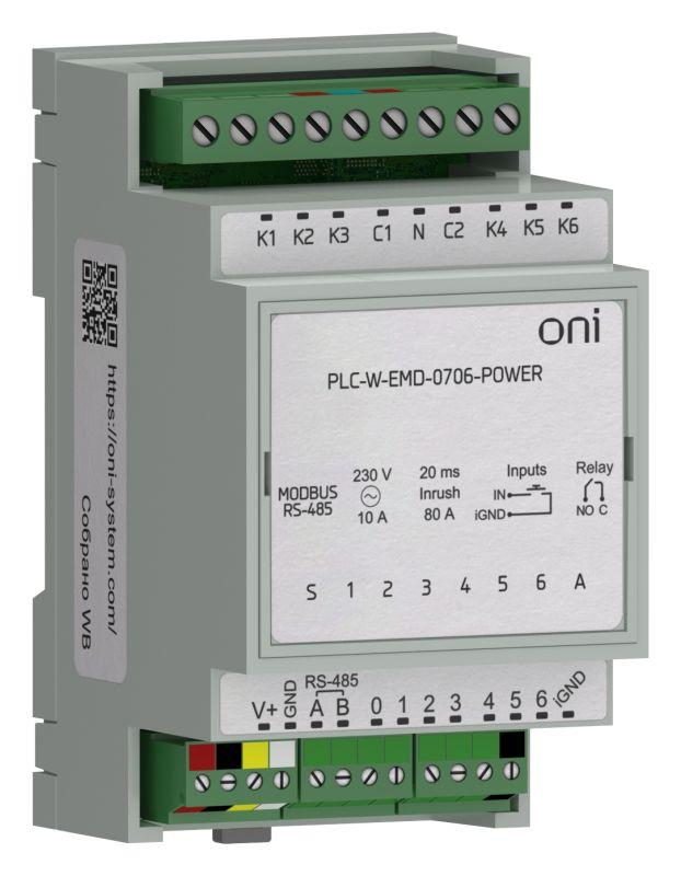 расширение коммутирующее 7 di 6 do макс. п. ток 80а с пит. плк w. oni plc-w-emd-0706-power от BTSprom.by
