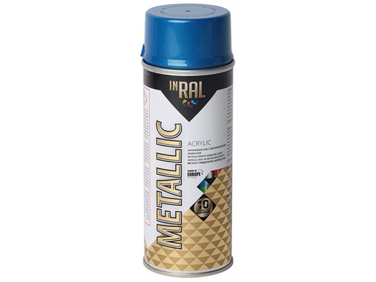 лак на акриловой основе синий inral metallic spray 400мл (цвет синий.) 26-7-8-003 от BTSprom.by