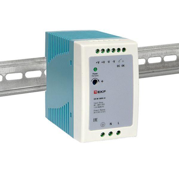  Блок питания на DIN-рейку 100Вт Uвх ~ 220В AC m Uвых - 24В DC постоянного тока EKF DR-M-100W-24 фото в каталоге от BTSprom.by