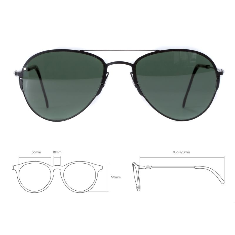  Очки черные солнцезащитные из титана с зел. линзами DKC NOL6ENNC фото в каталоге от BTSprom.by