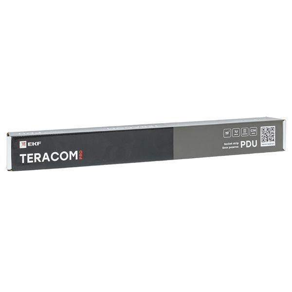  Блок PDU TERACOM PRO 19дюйм 1U 10А 250В 7-м Schuko с выкл. без шнура питания вх. разъем C14 алюм. черн. EKF TRP-HPD-LS-10A-7SH-C14 фото в каталоге от BTSprom.by