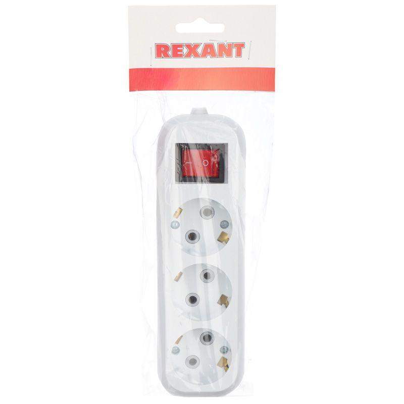  Колодка удлинителя 3-м с заземл. с кнопкой Rexant 11-8706 фото в каталоге от BTSprom.by