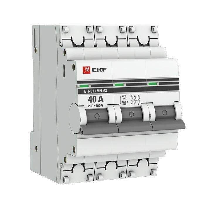 выключатель нагрузки 3п 40а вн-63 proxima ekf sl63-3-40-pro от BTSprom.by
