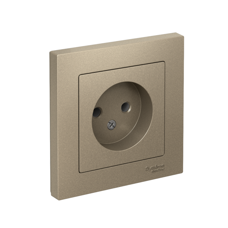 розетка 1-м сп atlasdesign 16а ip20 без заземл. в сборе шампань se atn000540 от BTSprom.by