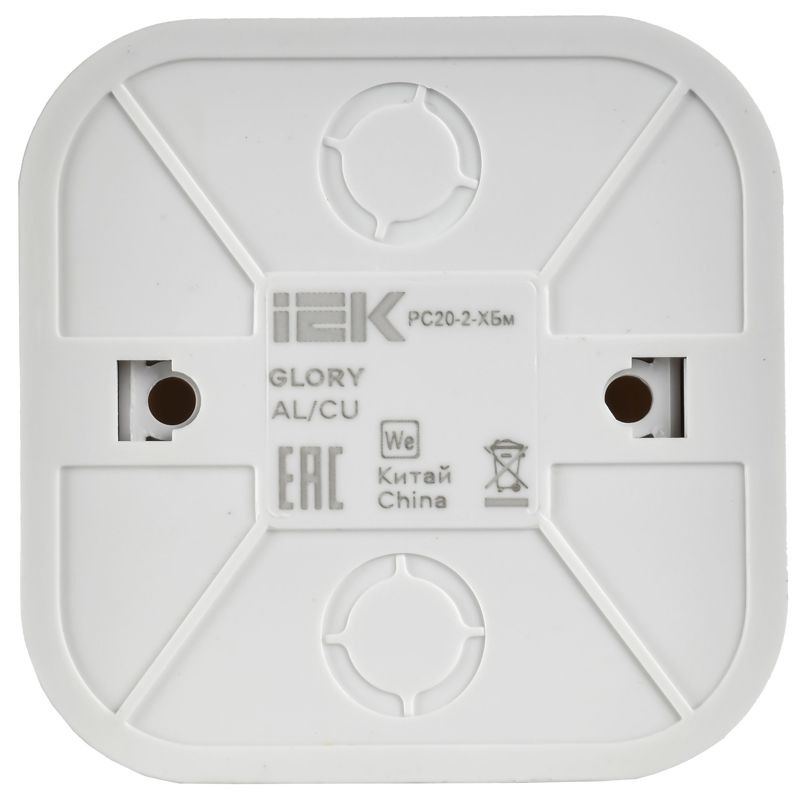  Розетка ОП GLORY РС20-2-ХБм 10А без заземл. без защ. шторок бел. матов. IEK ERH10-K01M-10 фото в каталоге от BTSprom.by