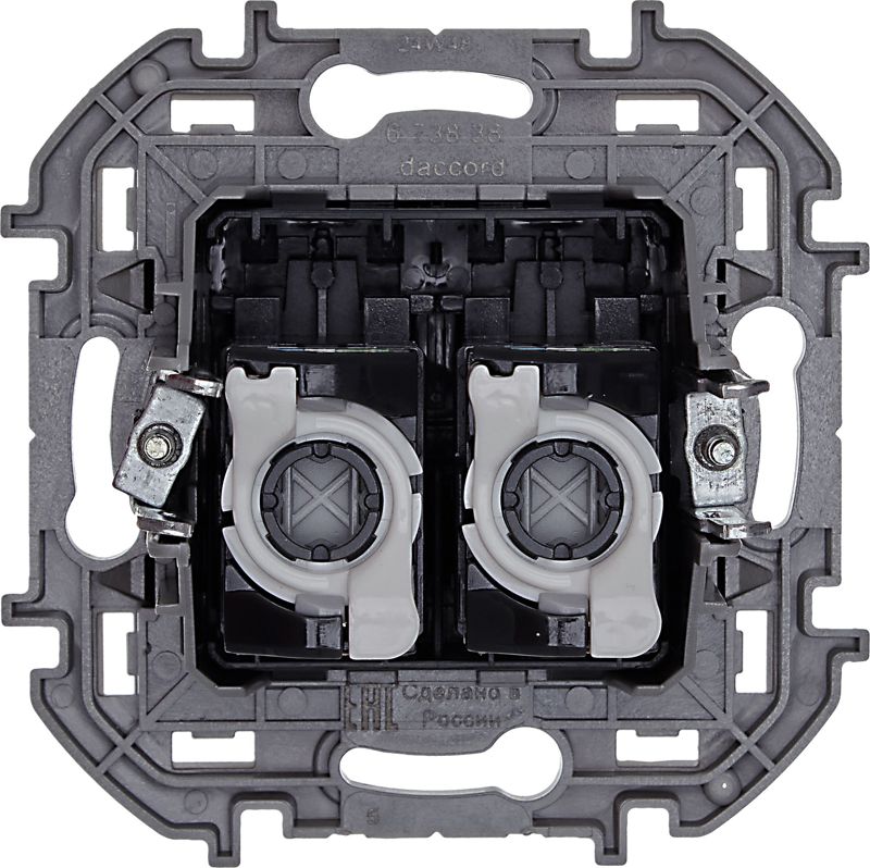  Розетка компьютерная 2-м Inspiria RJ45 кат.5E UTP антрацит IEK 673838 фото в каталоге от BTSprom.by