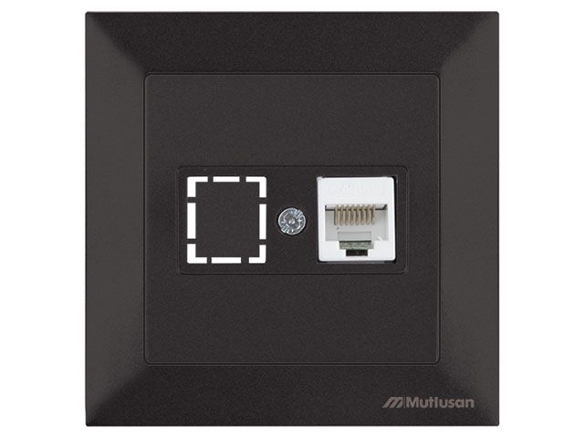 розетка компьютерная 1xrj45 (cat5e, скрытая) черная, daria, mutlusan ((rj 45)   8-pin, соединения типа 568a или 568b) 2120 136 0184 от BTSprom.by