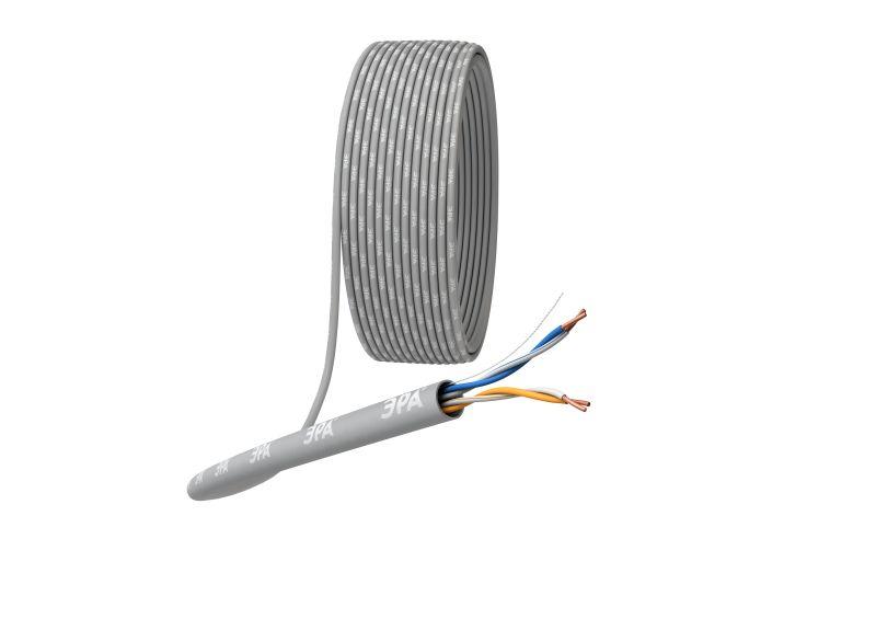 кабель витая пара u/utp кат.5e 2х2х24awg solid cu pvc сер. (м) эра б0044428 от BTSprom.by