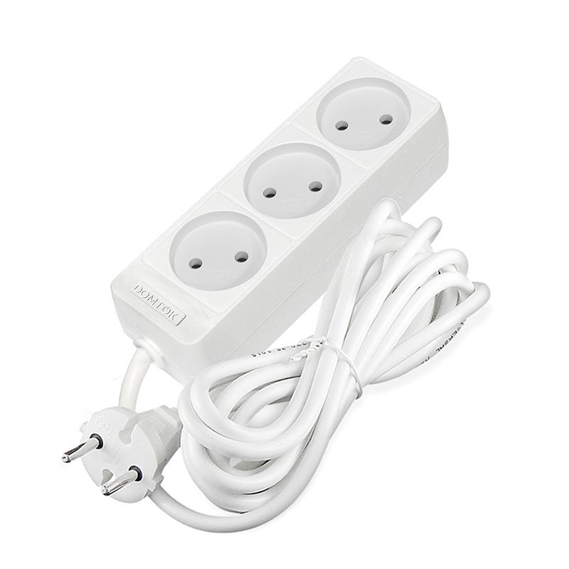 удлинитель 3х3м без заземл. 10а ip20 2.2квт пвс 2х0.75 бел. domtok 2371 от BTSprom.by