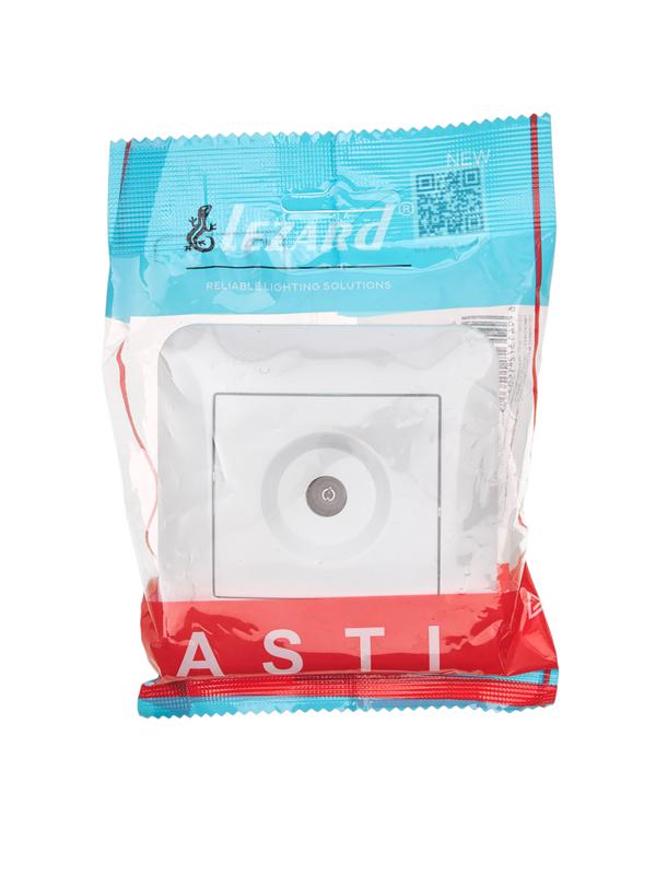  Розетка телевизионная проходная TV СП ASTI IP20 в сборе бел. LEZARD 7081-0202-129 фото в каталоге от BTSprom.by