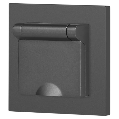  Розетка 1-м СП Accent 6-203-07 16А IP20 250В 2P+E Schuko с крышкой AL/CU графит Intro Б0063441 фото в каталоге от BTSprom.by