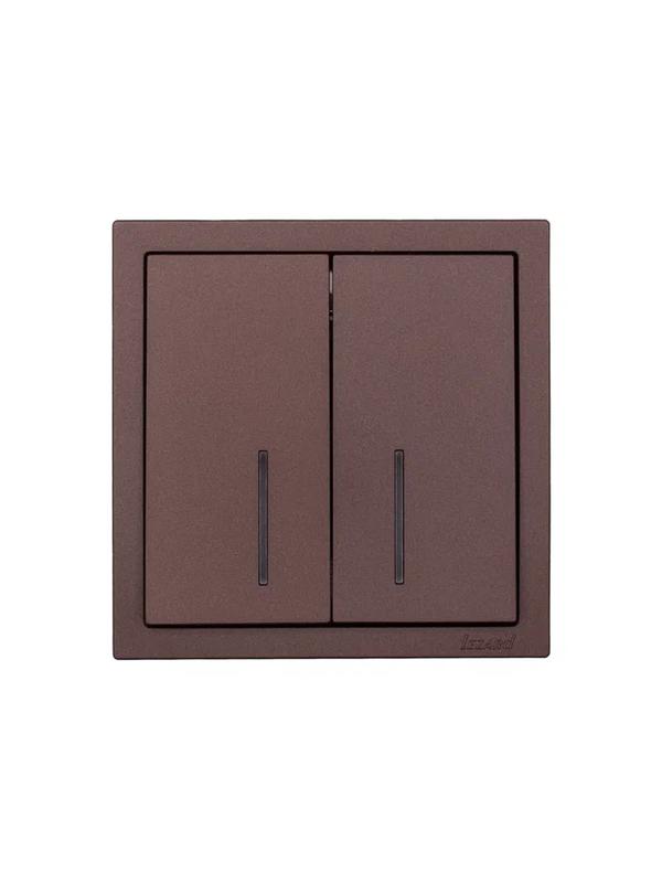  Выключатель 2-кл. с индик. СП ZIMA IP20 10А безвинт. зажим шоколад LEZARD 704-7388-112QC фото в каталоге от BTSprom.by