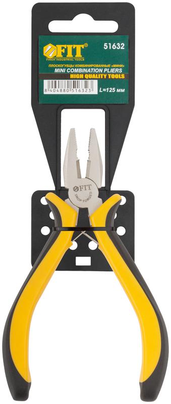  Плоскогубцы комбинированные "мини" Профи никелированное покрытие черн.-желт.мягк. ручки 125мм FIT 51632 фото в каталоге от BTSprom.by