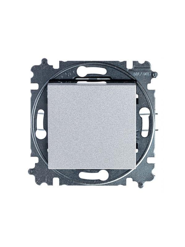  Выключатель кнопочный 1-кл. СП Levit IP20 серебр./дым. черн. ABB 2CHH599145A6070 фото в каталоге от BTSprom.by