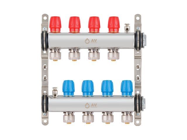 коллекторная группа ave135, 4 вых. av engineering (для водоснабжения и отопления (радиаторы). не для теплого пола) ave13500104 от BTSprom.by